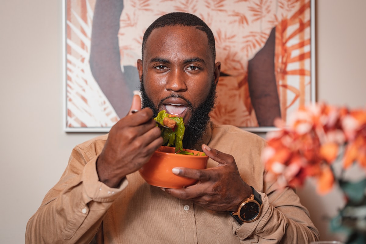 Man exercising with proper nutrition